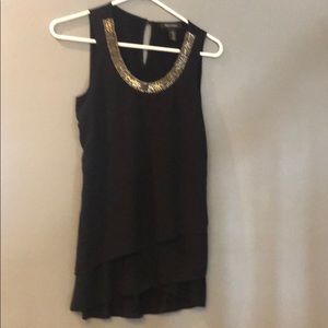 Women’s Black Bejeweled Sleeveless Blouse